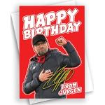 HWC Trading Jurgen Klopp Carte d'anniversaire pour les fans et supporters de football de Liverpool