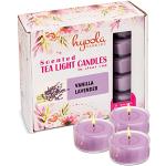 Bougies parfumées violet lavande à motif fleurs de 15 cm en lot de 15 