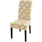 HZDHCLH – Lot de 6 housses de chaise douces lavables, installation élastique (motif croisé/doré)