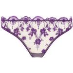 Strings brésiliens violet lavande en tulle à motif fleurs Taille M pour femme 