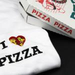 T-shirts en coton avec broderie à motif pizza éco-responsable Taille XS pour femme 