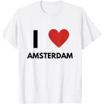 T-shirts I love blancs à motif Amsterdam Taille S classiques pour homme 