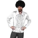 I LOVE FANCY DRESS Une Superbe Chemise Blanche à Jabot Style Disco 80's de qualité pour Adulte. Idéal pour Les enterrements de Vie de garçon ou de Jeune Fille.
