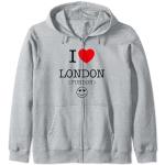 Sweats gris à motif Londres à capuche Taille S look fashion 