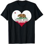 I Love Merced, Californie - Drapeau de la République CA en forme de cœur T-Shirt