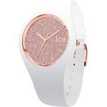 Ice-Watch - ICE glitter White Rose-Gold - Montre blanche pour femme avec bracelet en silicone - 001343 (Small)