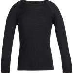 T-shirts à manches longues Icebreaker Oasis noirs en laine de mérinos enfant look sportif en promo 