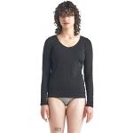 T-shirts Icebreaker Siren noirs en laine de mérinos à manches longues à manches longues Taille XS pour femme 