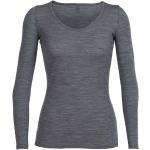 T-shirts col V Icebreaker Siren gris en laine de mérinos à manches longues Taille XS pour femme 