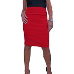 Jupes mi-longues rouges midi Taille XL plus size look casual pour femme 
