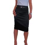 Jupes crayon de soirée noires en satin au genou Taille S look fashion pour femme en promo 