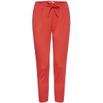 Pantalons droits Ichi rouge coquelicot à motif fleurs Taille XXL look casual pour femme 