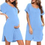 Pyjamas de grossesse bleus en coton Taille S look fashion pour femme en promo 