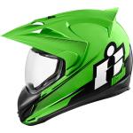 Casques de moto Icon verts en fibre de verre en promo 