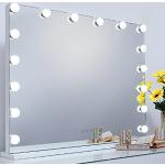 iCREAT Hollywood Miroir de courtoisie avec éclairage pour Coiffeuse avec lumière 16 Lampes LED à intensité Variable 3 températures de Couleur USB 70X55 cm