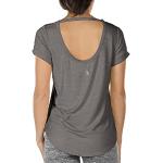 T-shirts de yoga gris foncé à manches courtes Taille M look fashion pour femme 
