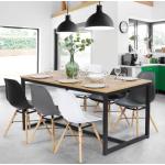 Tables de salle à manger design marron en métal 6 places industrielles 