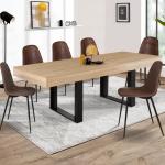 Tables de salle à manger design marron en bois extensibles modernes 