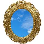 Ideacasa Miroir ovale doré miroir style baroque Louis XVI imitation vintage 45 x 39 cm