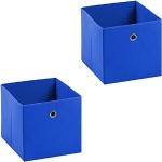 IDIMEX Lot de 2 tiroirs en Tissu Bleu ELA boîte de Rangement Ouverte avec poignée dim 27 x 27 x 27 cm, idéal pour Cube de Rangement bac Pliable pour Linge Jouets vêtements