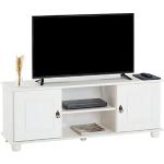 Meubles TV en bois Idimex Belfort blancs en pin style campagne 