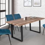 Tables de salle à manger design marron en bois 6 places industrielles 