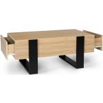 Tables basses relevables marron en bois avec tiroirs 