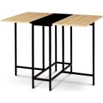 Table console pliable EDI 2-4 personnes façon hêtre et noir design