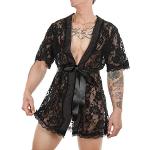 IEFIEL Homme Sexy Peignoirs Robe de Chambre Transp