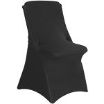 Housses de chaise noires en polyester en lot de 6 