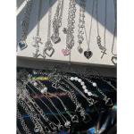 Pendentifs coeur argentés en argent à perles à motif papillons look fashion pour femme 