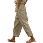 Pantalons de randonnée blancs en cuir synthétique à paillettes Taille XXL plus size look casual pour femme 