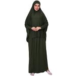 Robes vertes en coton à manches longues à manches longues Tailles uniques look casual pour femme en promo 