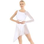 Tenues de jazz-dance Iiniim blanches en dentelle respirantes à manches longues Taille XL classiques pour femme 