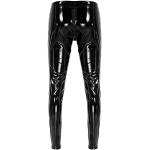 iiniim Longue Pantalons de Sport en Faux Cuir Flash Zipper Léger Legging Longue Coupe Mince pour Dancewear Discothèque Club Bar Clubwear M-4XL Noir C XL
