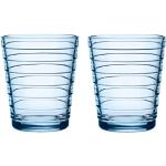 Tasses en verre Iittala Aino bleus clairs en verre en lot de 2 modernes 