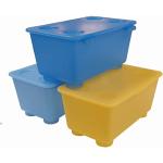 Ikea 5054186141243 GLIS Lot de 3 Boîtes avec Couvercle Plastique Multicolore 17 x 10 x 8 cm