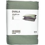 Ikea DVALA 205.496.68 Lot de 2 taies d'oreiller 100 % coton Gris/vert 50 x 80 cm