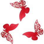 Porte noms rouges en cristal à paillettes à motif papillons 