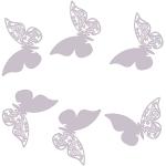 Porte noms violet clair à paillettes à motif papillons 