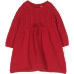 Robes en laine IL GUFO rouges à manches longues à col rond pour femme en promo 