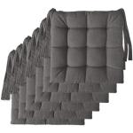Coussins extérieurs gris en tissu en lot de 6 40x40 cm 