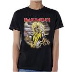 T-shirts à imprimés noirs Iron Maiden lavable en machine Taille M look Rock 