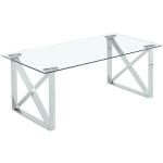Tables basses rectangulaires argentées en verre modernes 