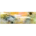 Image sur toile et panoramique Châssis 120 x 40 cm fond abstrait vert orange bleu gris