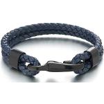 Bracelets bleu marine en acier fantaisie style ethnique 