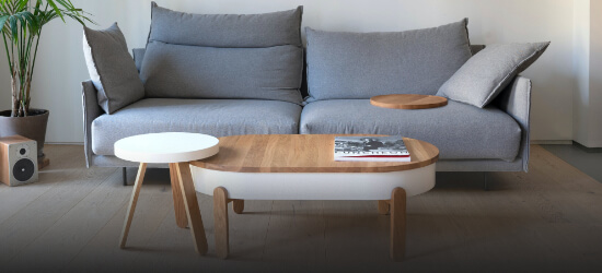 Wohnling SUSI Table Basse avec 3 Tables en Verre et métal Noir/cuivre 58 x 43 x 58 cm 
