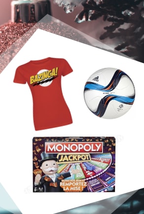 Cadeaux de nouvel an - T-shirt, ballon, Monopoly