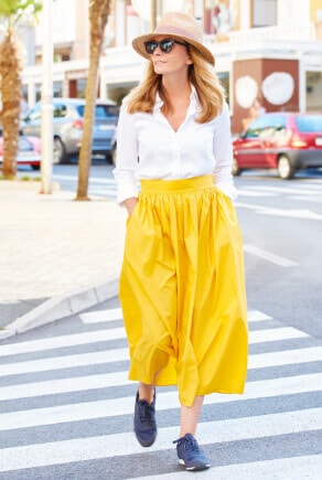 jupe jaune large