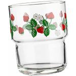 Tasses en verre en verre à motif fraise avec poignées 